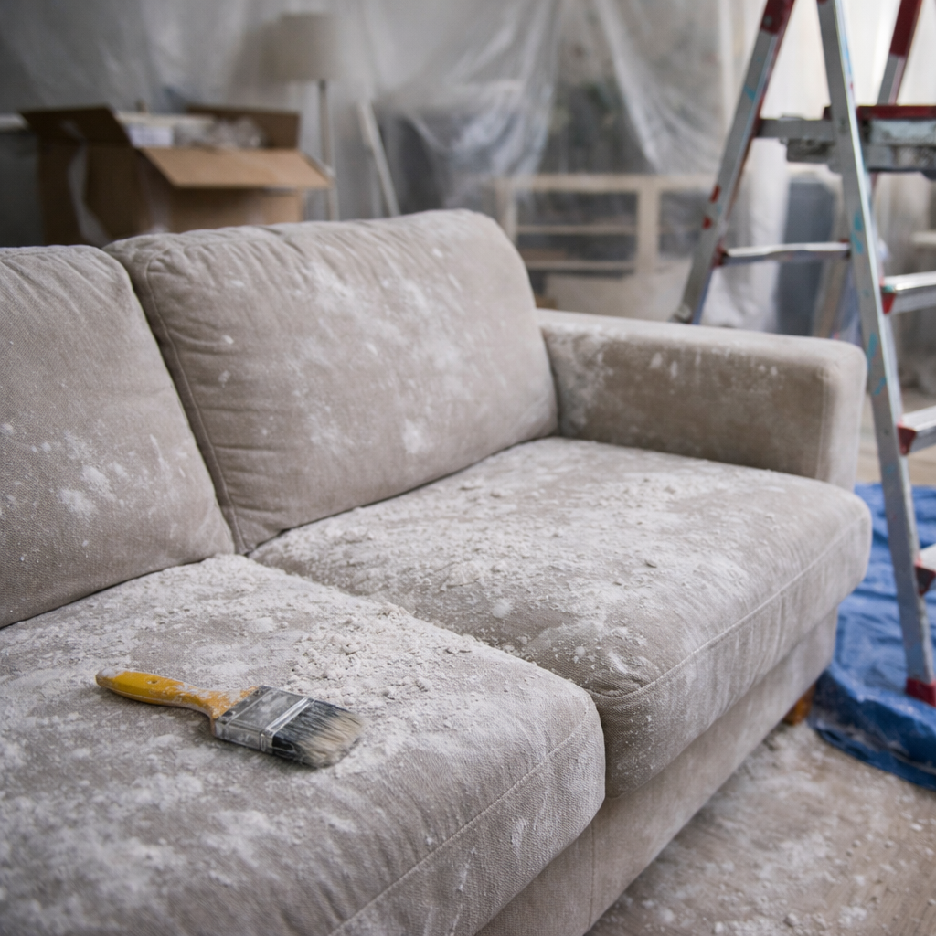limpieza de sofá después de obra en Barcelona